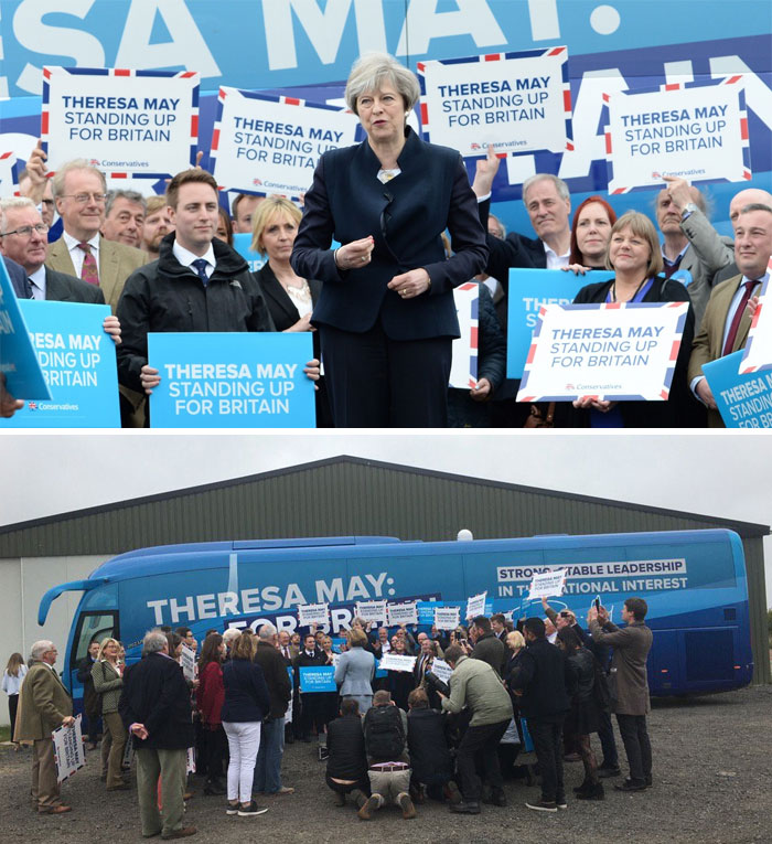 Conservative Leader Theresa May Launches The Party's Campaign Bus In Northumberland