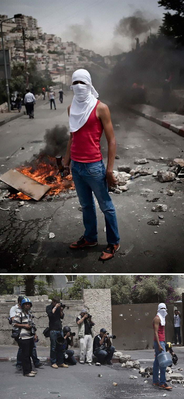 Photographer Ruben Salvadori Covered The Conflict Between Israeli Soldiers And Palestinian Youths. The Picture Above Was Staged In Cooperation With A Young Palestinian